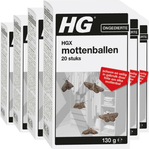 6x HG X Mottenballen 20 stuks