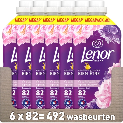 6x Lenor Wasverzachter Bloemenboeket 82 Wasbeurten 1722 ml