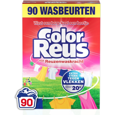 2+2 gratis: Witte Reus Waspoeder Color 90 Wasbeurten 4,5 kg