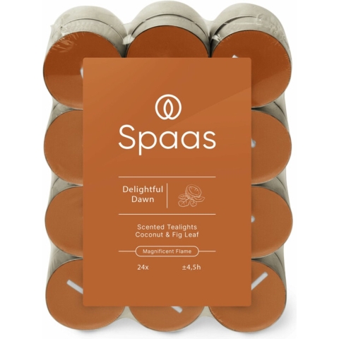 10x SPAAS Geurtheelichten Delightful Dawn± 4,5 branduren 24 stuks