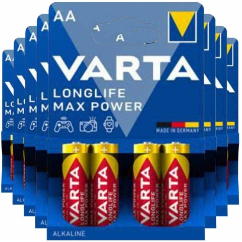 8x Varta Longlife Max Power Alkaline Batterijen AA 4 stuks