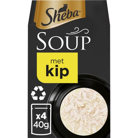 10x Sheba Soup Kattenvoer Natvoer Kip 4 x 40 gr