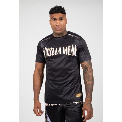 Gorilla Wear Clayton T-shirt - Zwart/Goud - 2XL