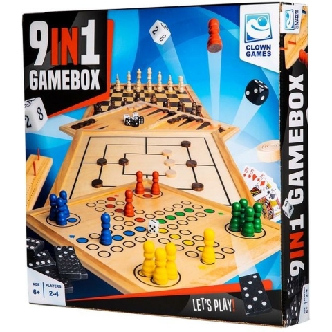Clown Games 9-In-1 Spellendoos Hout