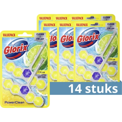 7x Glorix Toiletblok Power Clean Citroen 2 stuks
