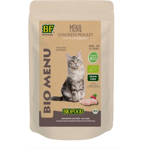 20x BF Petfood Biofood Kat Organic Kip Menu 100 gr