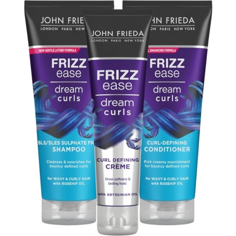 John Frieda Frizz Ease Dream Curls - Shampoo 1x 250 ml&Conditioner 1x 250 ml&Curl Defining Créme 1x 150 ml - Pakket