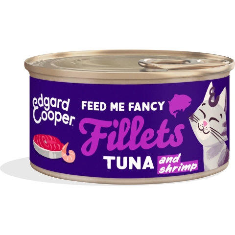 24x Edgard&Cooper Kattenvoer Fillets Tonijn - Garnaal 70 gr