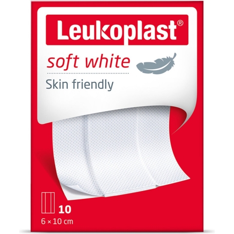 10x Leukoplast Wondpleisters Zacht 8 x 10 cm Soft White 10 stuks