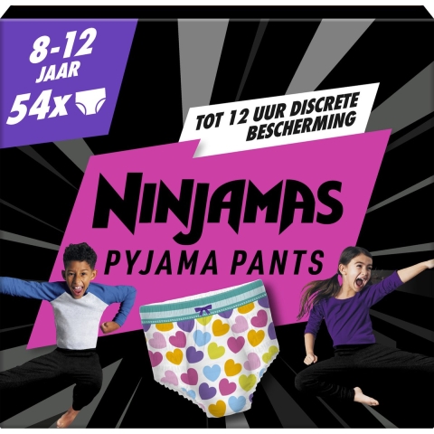 Pampers Ninjamas Nachtluiers Maat 8 (8-12 jaar) Meisje 54 stuks