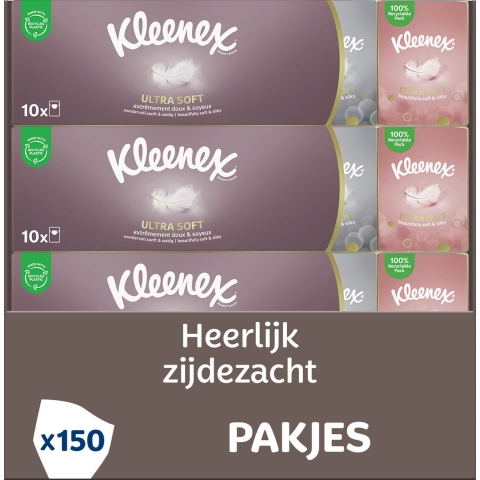 15x Kleenex Ultrasoft Zakdoekjes 10 stuks