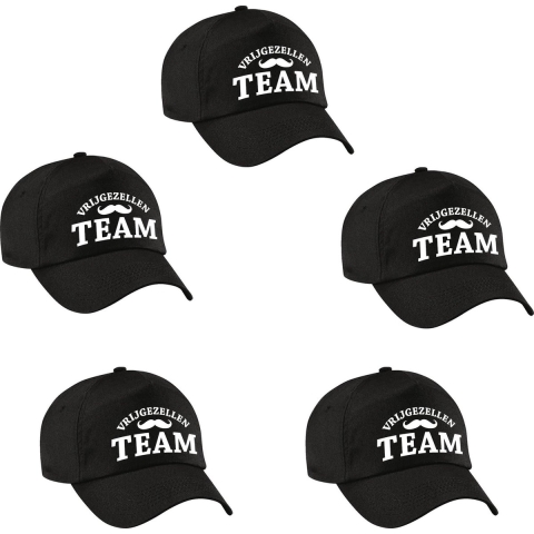 4x Zwart vrijgezellenfeest petje Vrijgezellen Team heren -