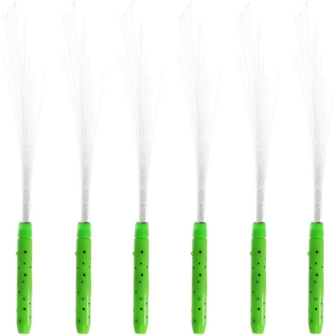 Set van 10x stuks fiber LED licht stick groen -