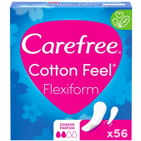 6x Carefree Cotton Feel Flexiform Small / Medium 56 stuks