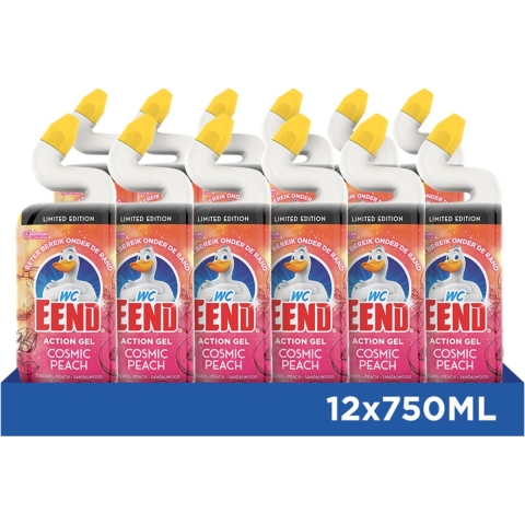 12x WC Eend Toiletreiniger Action Gel Cosmic Peach 750 ml