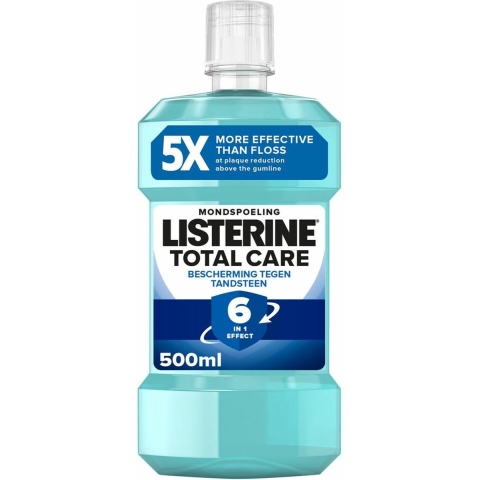 6x Listerine Total Care Bescherming Tegen Tandsteen 500 ml