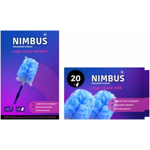 NIMBUS Magic Duster Starterkit Handvat + 44 Navullingen Pakket