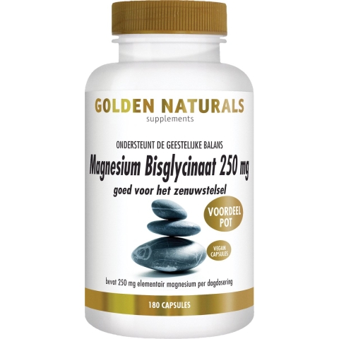 Golden Naturals Magnesium Bisglycinaat 250mg 180 vegacapsules