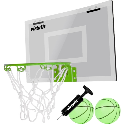 VirtuFit Pro Mini Basketbalbord met 2 Ballen en Pomp - Glow In the Dark
