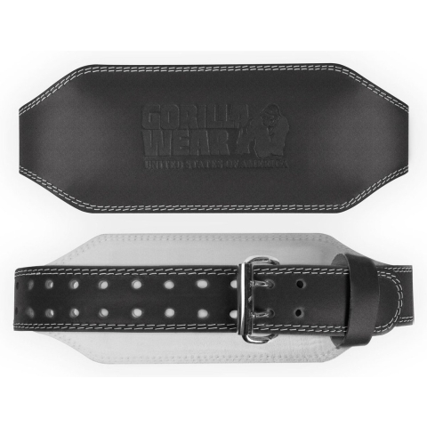 Gorilla Wear 6 Inch Padded Leren Lifting Belt - Zwart - L/XL