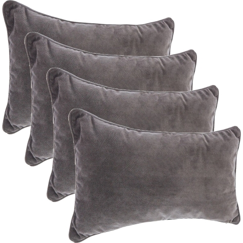 Bank/sierkussens Sophia - 4x stuks - 30 x 50 cm - polyester met rits -
