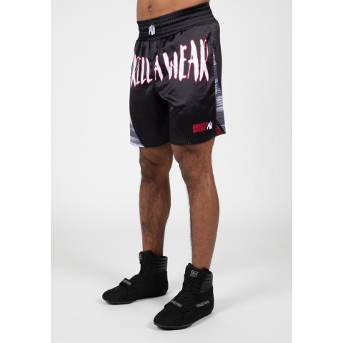 Gorilla Wear Clayton Boxing Shorts - Zwart/Rood - L