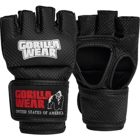 Gorilla Wear Berea MMA Handschoenen (Zonder Duim) - Zwart/Wit - M/L