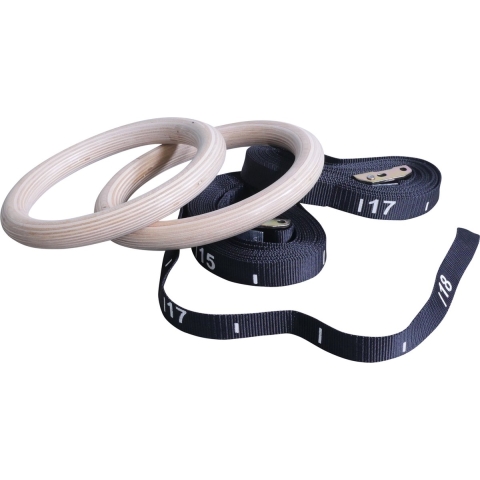 Lifemaxx Crossmaxx Houten Crossfit Ringen - Inclusief Straps