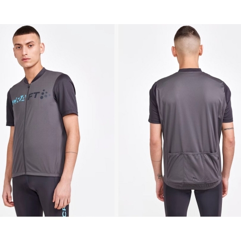 Craft Core Endur Logo Jersey fietsshirt korte mouwen grijs heren, M