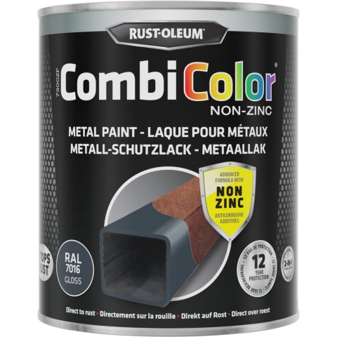 Rust-Oleum Combicolor Hoogglans Zinkvrij - RAL 7016 Antracietgrijs - 0,75L