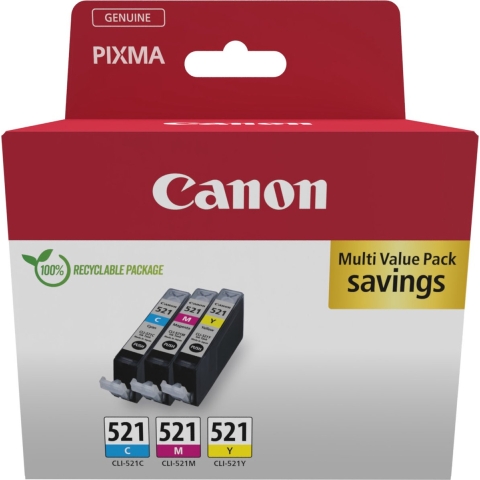 Canon CLI-521 C/M/Y Inktcartridge Multipack