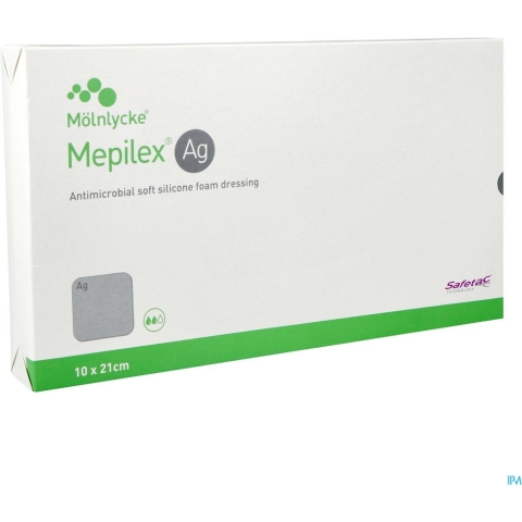 Mepilex Ag Schuimverband 10 x 21 cm | 5 stuks