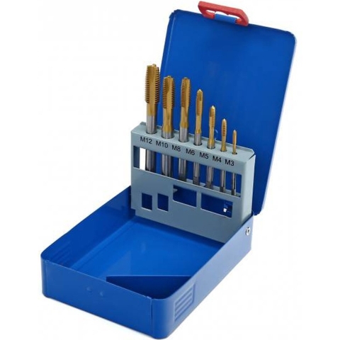 HBM 7-delige HSS -TIN gecoate machinetapset M3-12