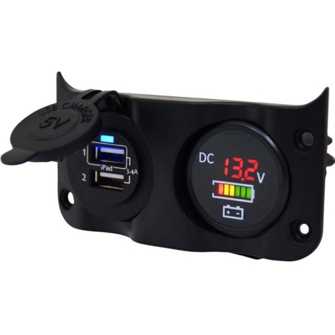 Talamex Wave add-on paneel dubbel USB&Volt/accu indicator