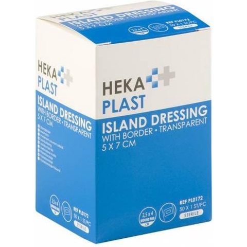 Heka Plast Island Dressing with Border Transparent 5 x 7 cm | 50 stuks