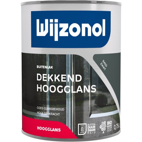 Wijzonol Dekkend Hoogglanslak - 9450 Zwart - 0,75L
