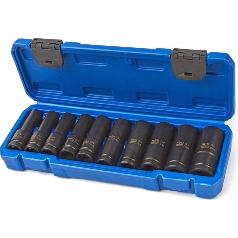 HBM 10-delige diepe 1/2"METRISCHE zeskant - krachtdoppen set