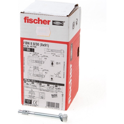 Fischer 40700 FBN II Doorsteekanker 8/30 - M8 X 91mm (50st)