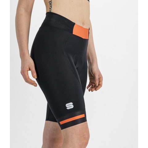 Sportful Neo fietsbroek kort zwart met oranje dames, S