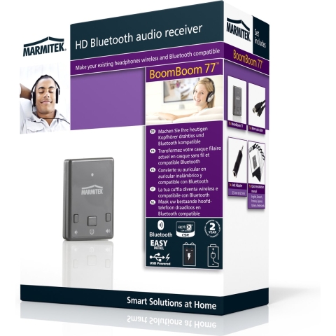 Marmitek BoomBoom 77 HD Bluetooth audio receiver tot max. 2 hoofdtelefoons