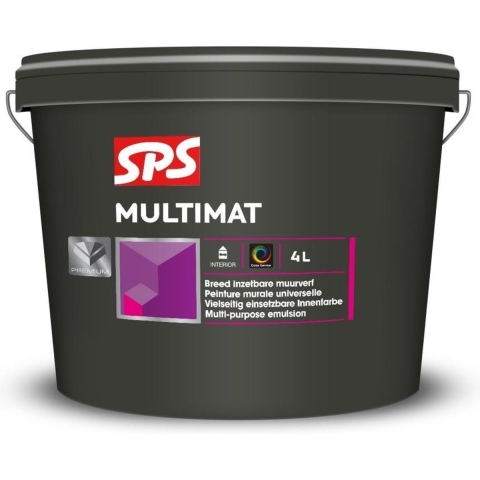SPS Multimat Muurverf - Op Kleur Gemengd - 4L