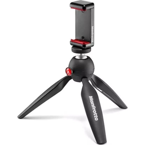 Manfrotto Pixi Mini Statief met Smartphone Klem Zwart