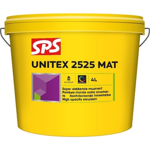 SPS Unitex 2525 Mat Muurverf - Op Kleur Gemengd - 4L