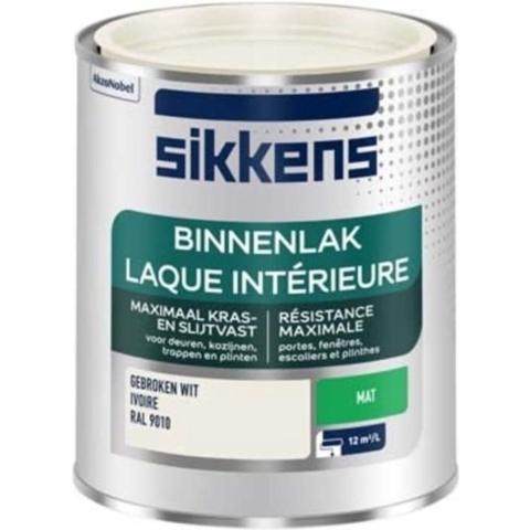 Sikkens Binnenlak Mat - Ral 9010 - 750ml
