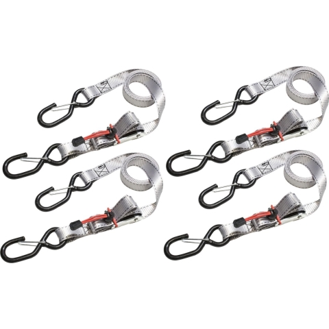 Master Lock 3062EURDAT Spanband Met Klemgesp En S-haken - 1.8m X 25mm - Set Van 4