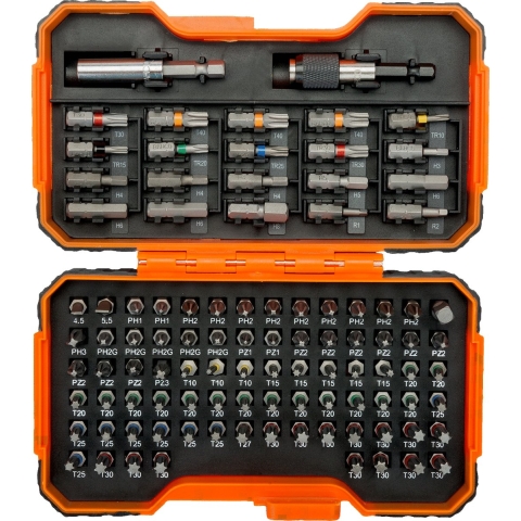Bahco 59/S100BC 100-Delige Bitset - Gleuf-, Phillips®, Pozidriv®, Hexagon, Robertson En Torx®