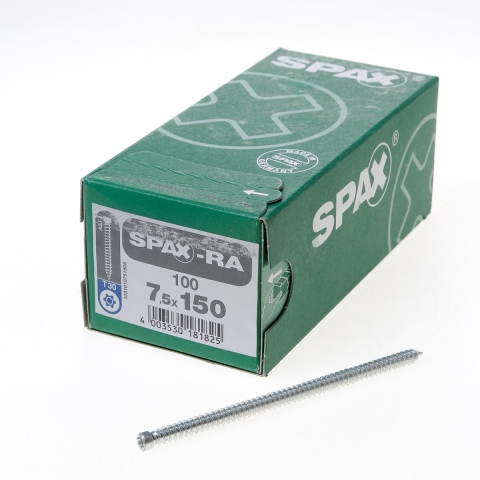 SPAX-Ra 1031010751505 Kozijnschroef, Cilinderkop, 7.5 X 150, Voldraad, T-STAR Plus TX30 - WIROX - 100 Stuks