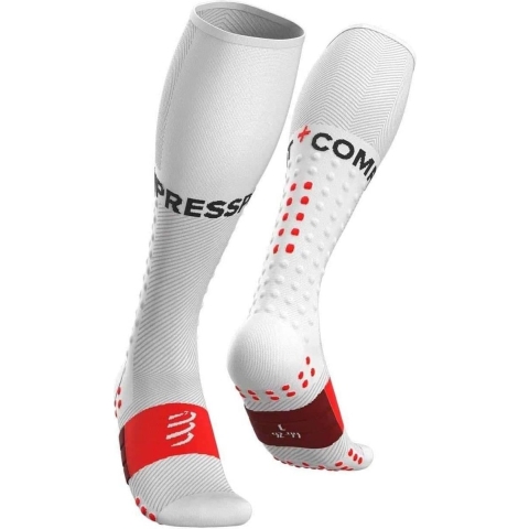 Compressport Full socks Run compressiesokken wit T1