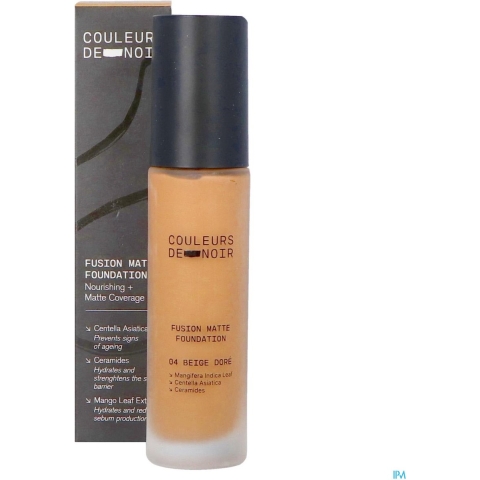 Couleurs de Noir Fusion Matte Foundation 04 Beige Doré | 30 ml