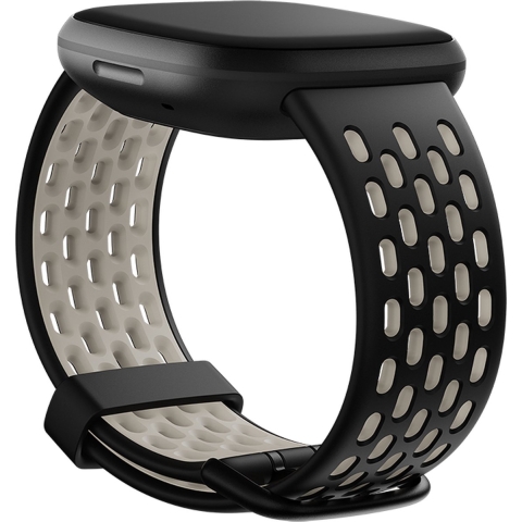 Fitbit Versa 3/sense Sportbandje Zwart/ivoorwit Small